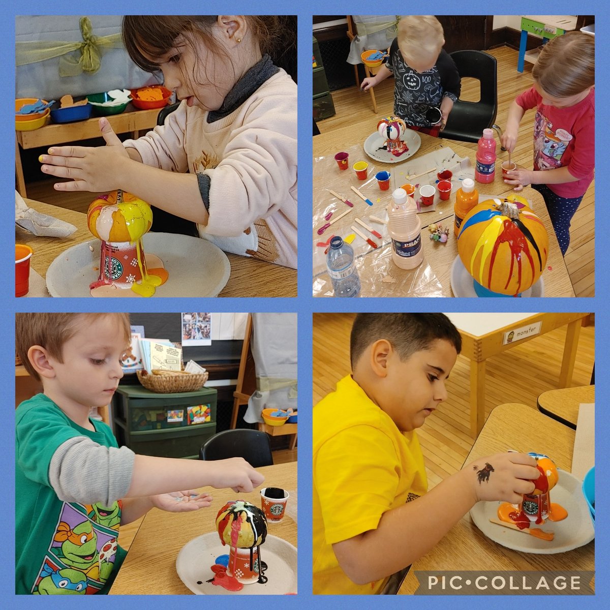 jkskJC's tweet photo. Students enjoyed paint pouring fun. They used problem solving skills to determine how much water needed to be added to the paint. @JohnCampbellPS @Dana52300 @MsBurgon https://t.co/6otgGx4HFG