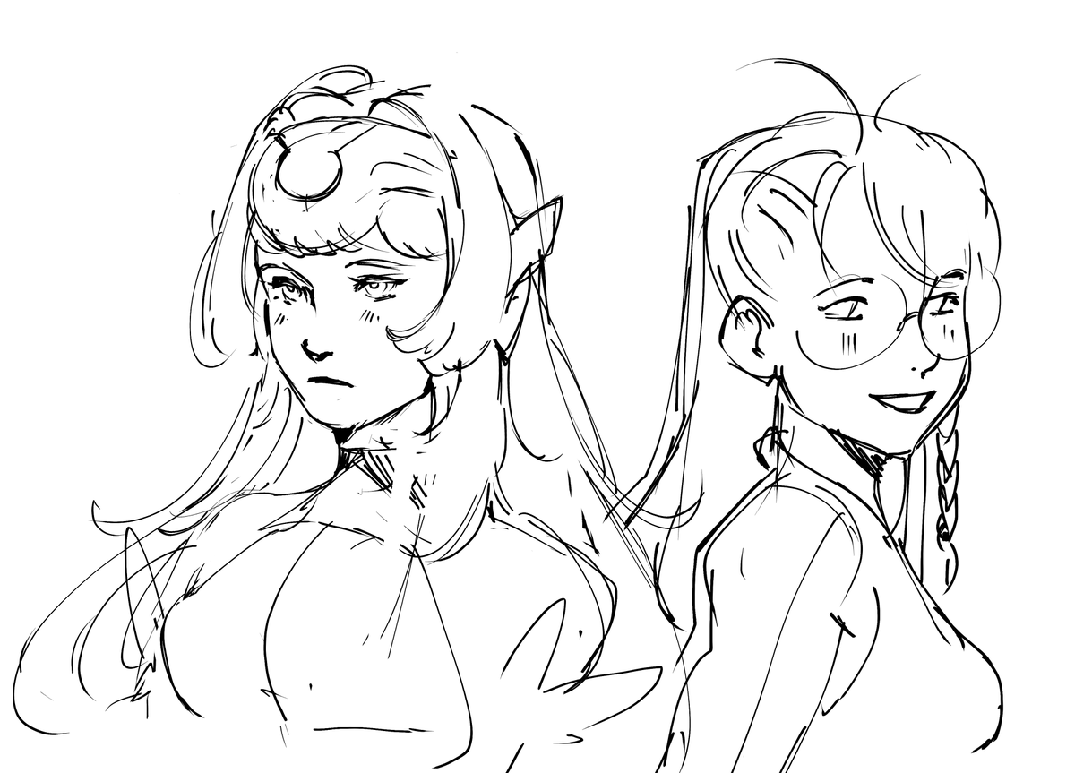 Xenosaga is intriguing so far
doodle of the girls. I am trying to figure out how to draw them