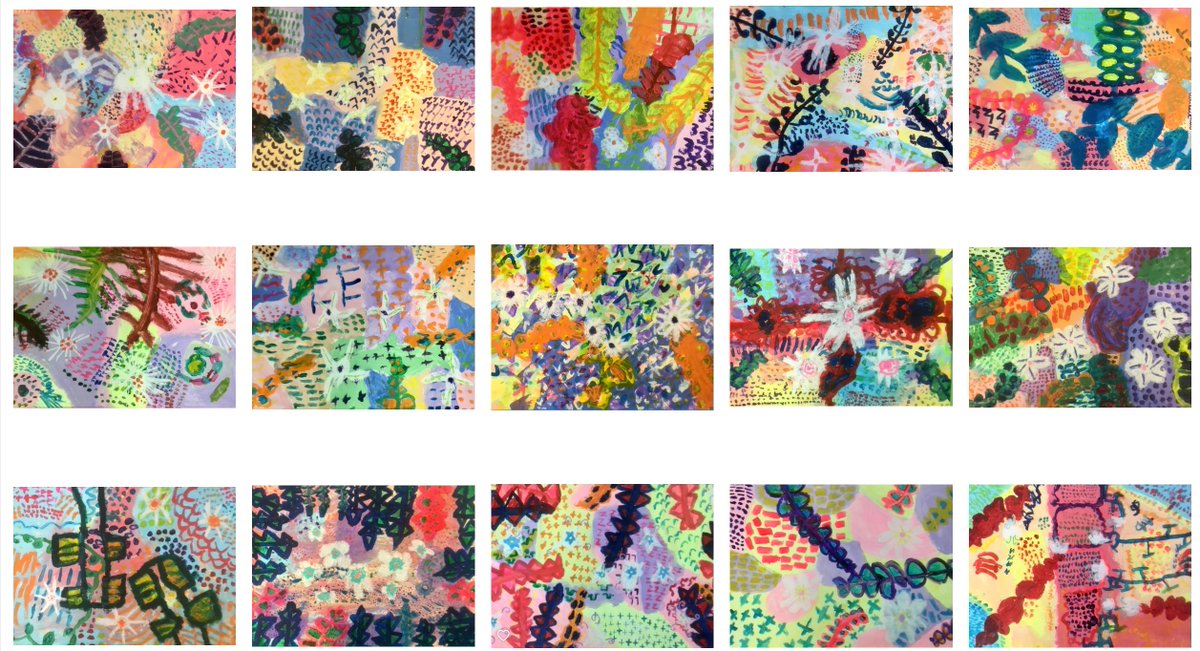 Sarah__Arty's tweet photo. YEAR 2 Abstract Floral Artworks inspired by the Australian artist called 'Joan Blond'. 
You can view these artworks on display at the 2022 Newman College Student Art Exhibition set to open on Wednesday the 26th October at 5pm. https://t.co/pcRn6imXL4