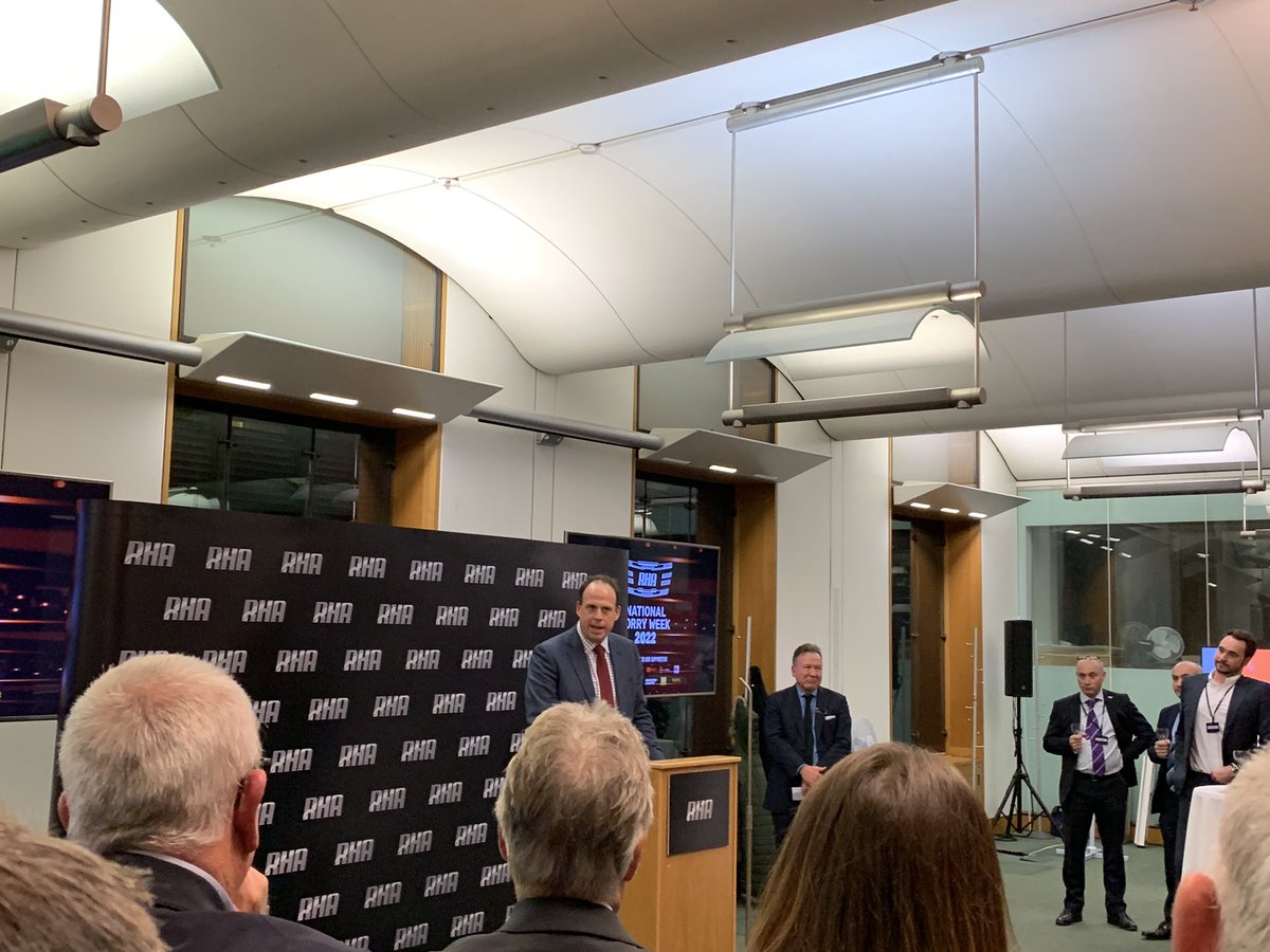 Great speech from @gregsmith_uk at this evening’s @RHANews National Lorry Week Parliamentary Reception, @gregsmith_uk very supportive of the @RHANews Facilities, Environment & Skills Campaigns #NationalLorryWeek