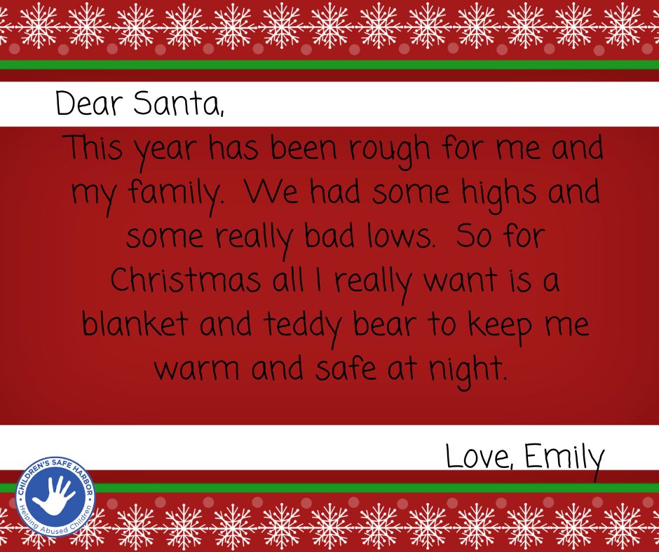 childrens_safe's tweet photo. Just like Emily there are many other children who are asking for blankets and teddy bears as their gift from Santa this year.  Adopting a family  this holiday season will bring joy to children like Emily! Please sign up through our link! https://t.co/YjHXjrjFBh https://t.co/TiuDQh7vO1
