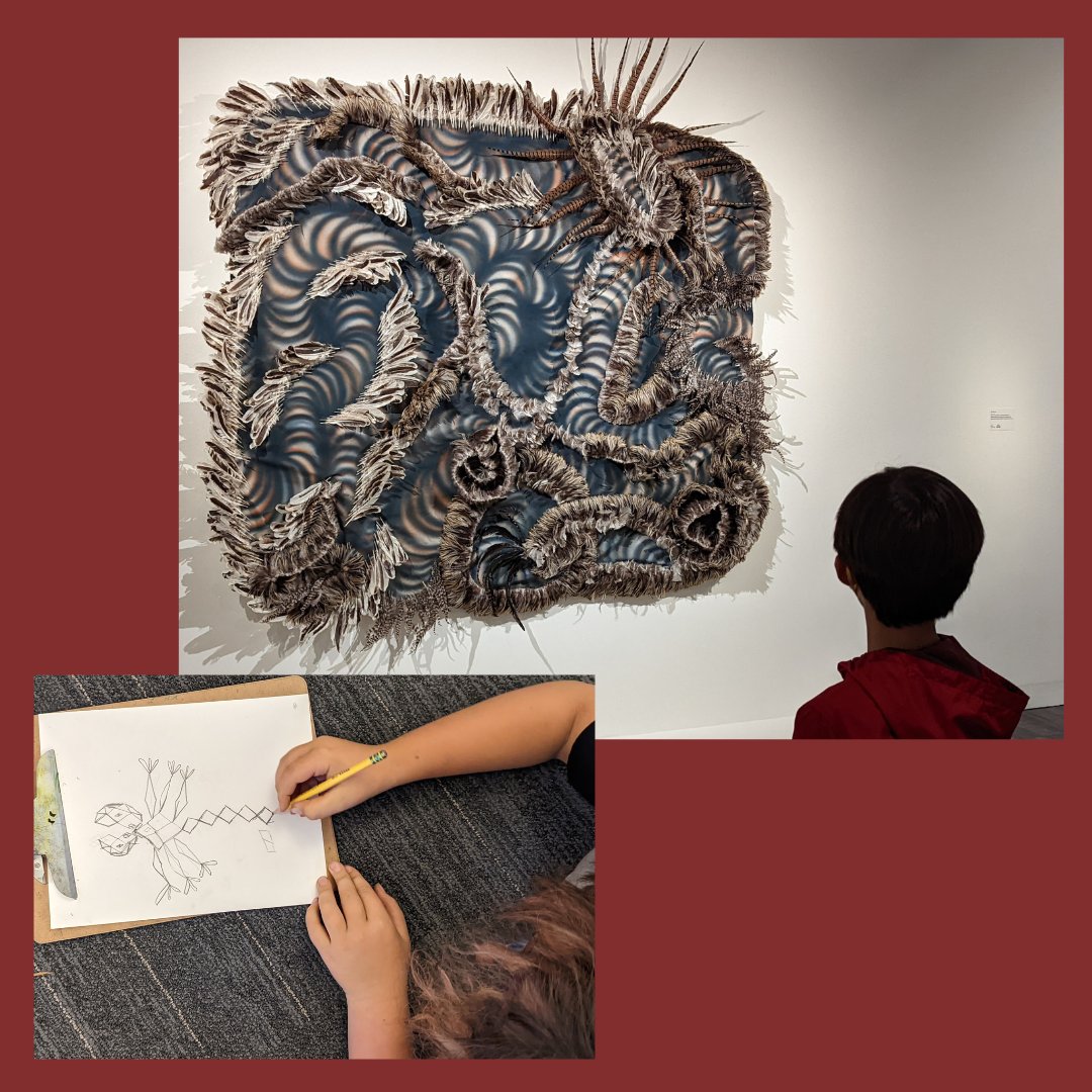 Monster Arc Exploration are taking our students in so many directions! Here, a group of elementary students @ the museum studying mythology in the arts. Their own interpretations suggest some really exciting outcomes as we continue our explorations! Hang on!