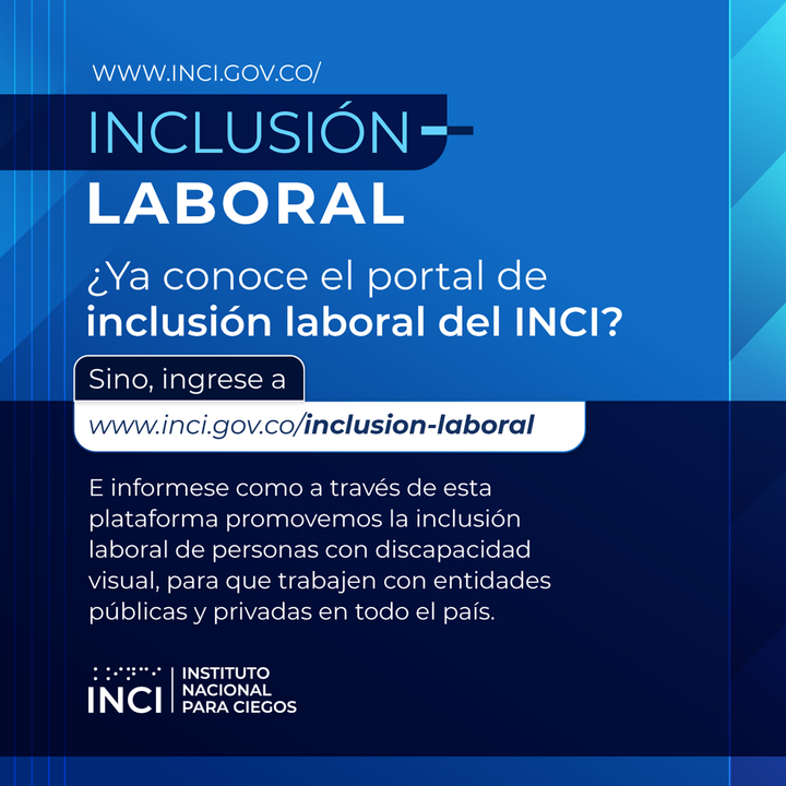 INCI_colombia's tweet photo. #InclusiónLaboral | ¿Busca empleo? Conozca y preséntese al empleo de su interés, ingresando: https://t.co/xBe3D6i7Ad

¡Postúlese ahora! https://t.co/W4lA9ZUSeo