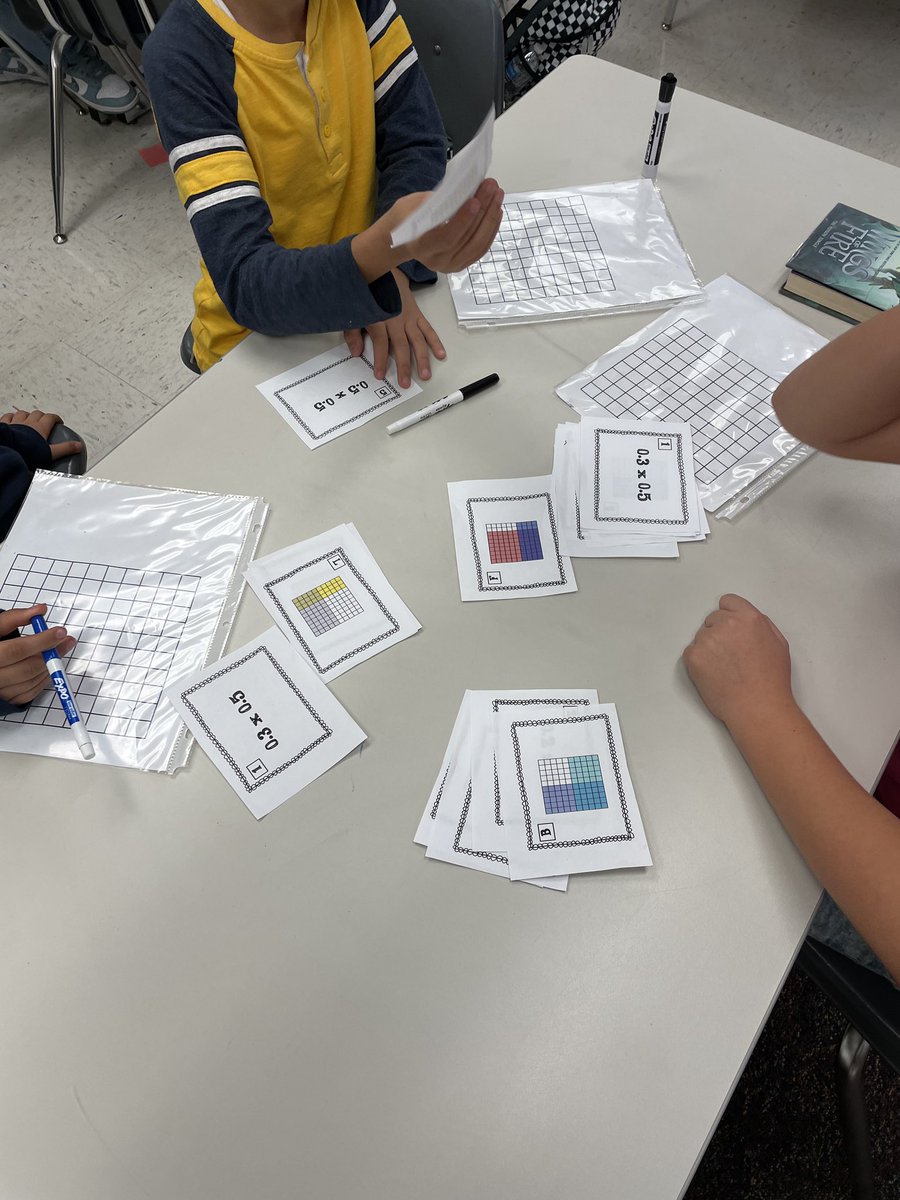 carolinesanner_'s tweet photo. 5th graders were modeling multiplying decimals to then work together in identifying matching multiplication statements to their models @ForestGroveES https://t.co/zrKb8ekqZy