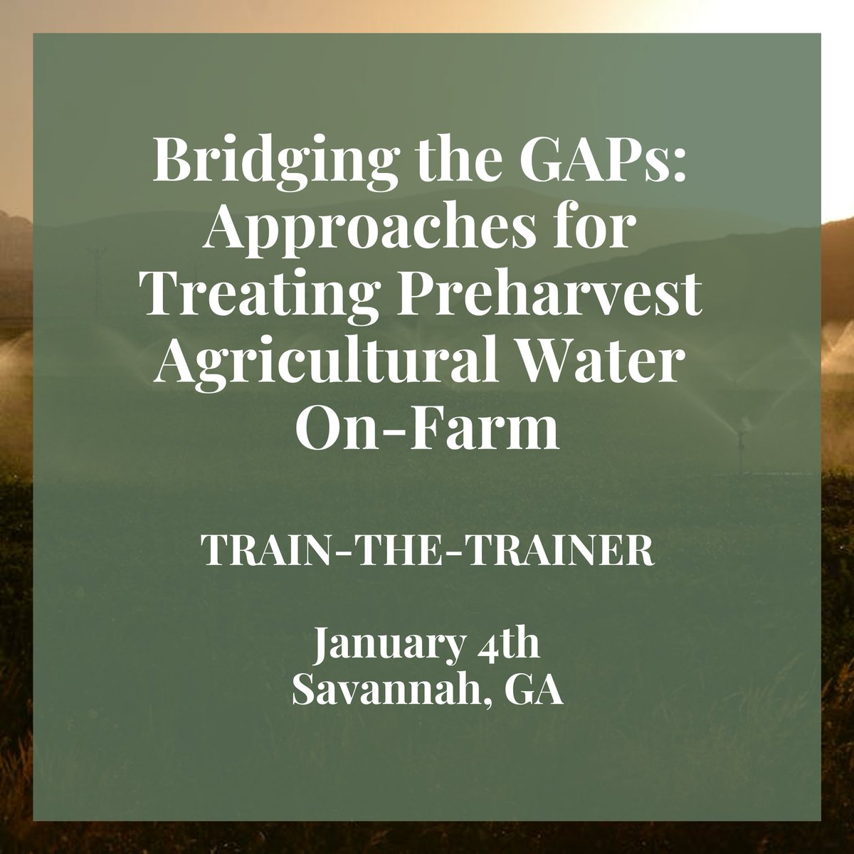 FaithCritzer's tweet photo. Are you a produce safety educator who wants to know more about  preharvest ag water💧 treatment?  Learn more about our upcoming TTT ➡️ https://t.co/kWEca2lap3 https://t.co/QGykSjDFOK