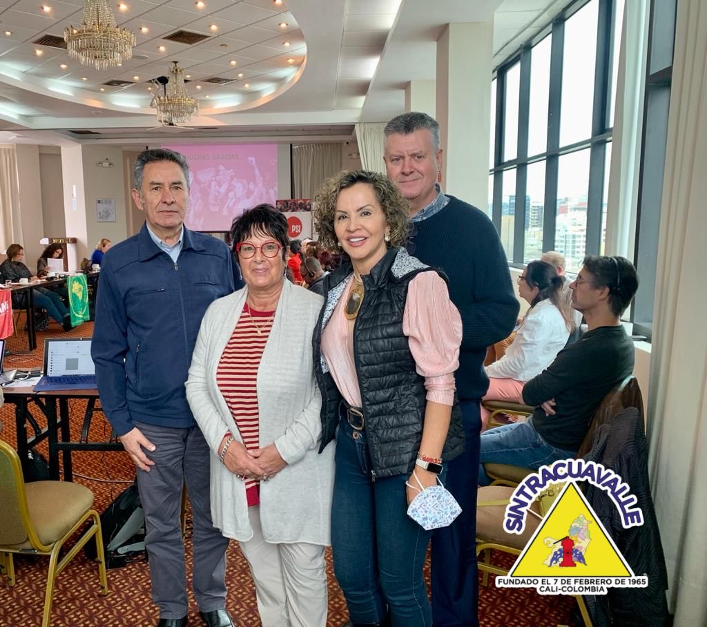 Los Trabajadrxs de interamericas presentes en el encuentro regional de la Internacional de Servicios Públicos nuestro sindicato global con Rosa Pavanelli Secretaría General y Jocelio Drumond, Secretario Interamericas