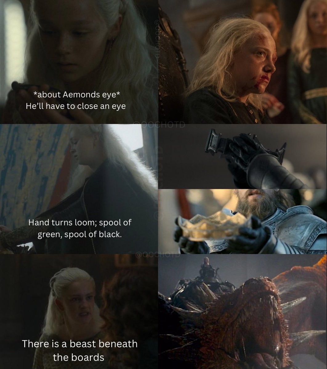 whiteconnet's tweet photo. Just like the three eyes raven. She do see things and talk about it but nobody understand her at all. Remember she refused to look at King Aegon II during the coronation. I guess something bad still coming 😱
#HouseOfTheDragonHBO 
#HouseOfTheDragon
#HOTD https://t.co/23e3sjCsYo