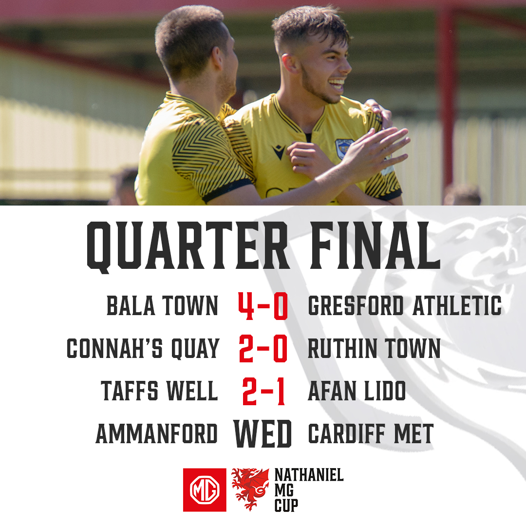 CymruLeagues's tweet photo. Three semi-finalists confirmed ✅

#NathanielMGCup https://t.co/0maQVO6JSB