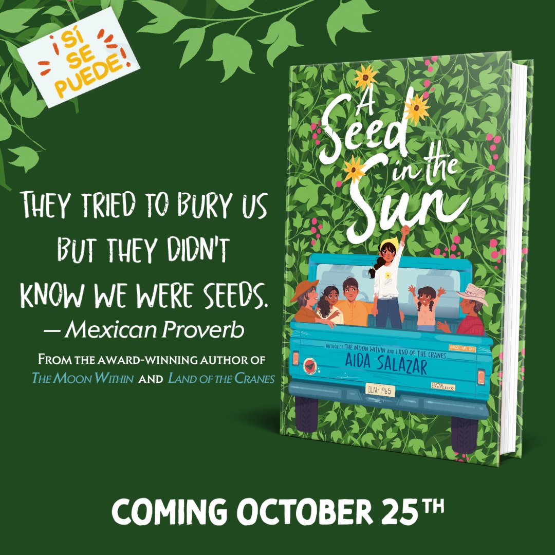 aida_writes's tweet photo. #Giveaway time! I’ve got a few hardcover copies of #ASeedInTheSun to offer. To enter for a chance to win, like and RT! Winners will be chosen randomly on Fri. 10/21. @penguinkids @GalltZackerLit 
#historicalfiction #versenovel #bookgiveaway #middlegradebooks #kidlit #latinxkidlit https://t.co/QkiFmXRscv