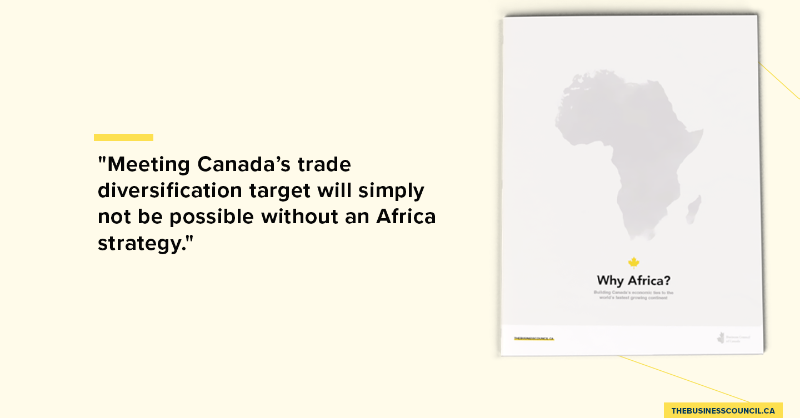 BizCouncilofCan's tweet photo. With our CEO @GoldyHyder joining the @AmericasForum's #TGF today on a panel with @franniemkoba @SouthBGroup, @Rob_Oliphant & @EleniGabre @UNDP about Canada-Africa economic ties, we're reupping our 2020 report 'Why Africa?' based on research by @DanCiuriak. #TimeToDiversify #cdnfp