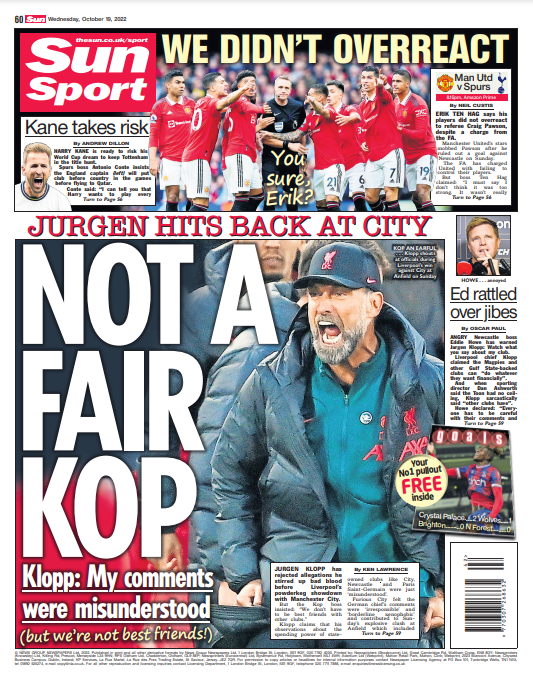 The Sun Football ⚽ on Twitter "Here's a sneak peek at tomorrow's back