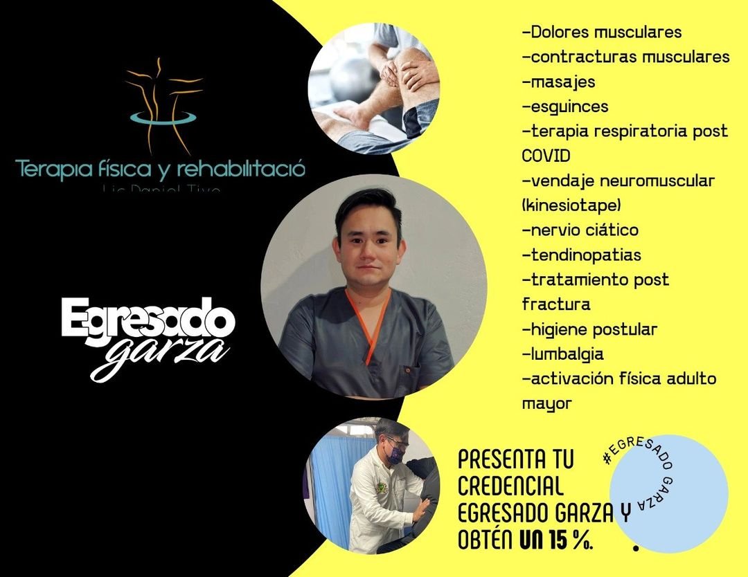 UAEH_Egresados's tweet photo. ¡Disfruta de los beneficios de ser Egresado Garza!
Obtén un 15% de descuento en Terapia física y rehabilitación D T, presentando tu credencial.

#EgresadoGarza #SomosGarzas #UAEH #descuento https://t.co/857X8RjcLE