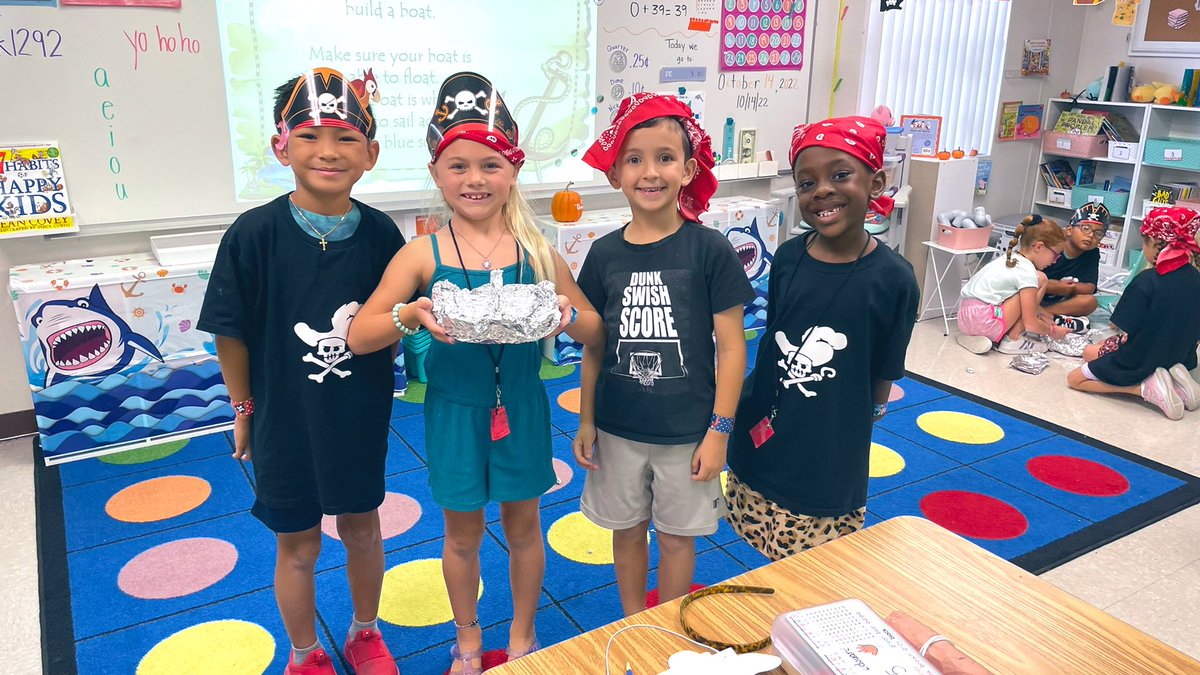 MsMacri3's tweet photo. Yo Ho Ho….It’s a Pirate’s Life for these Dolphins! A mighty good Pirate Day for these mates! 🏴‍☠️ 🚤 @LaurelOakElem https://t.co/yNWNqwTVfV