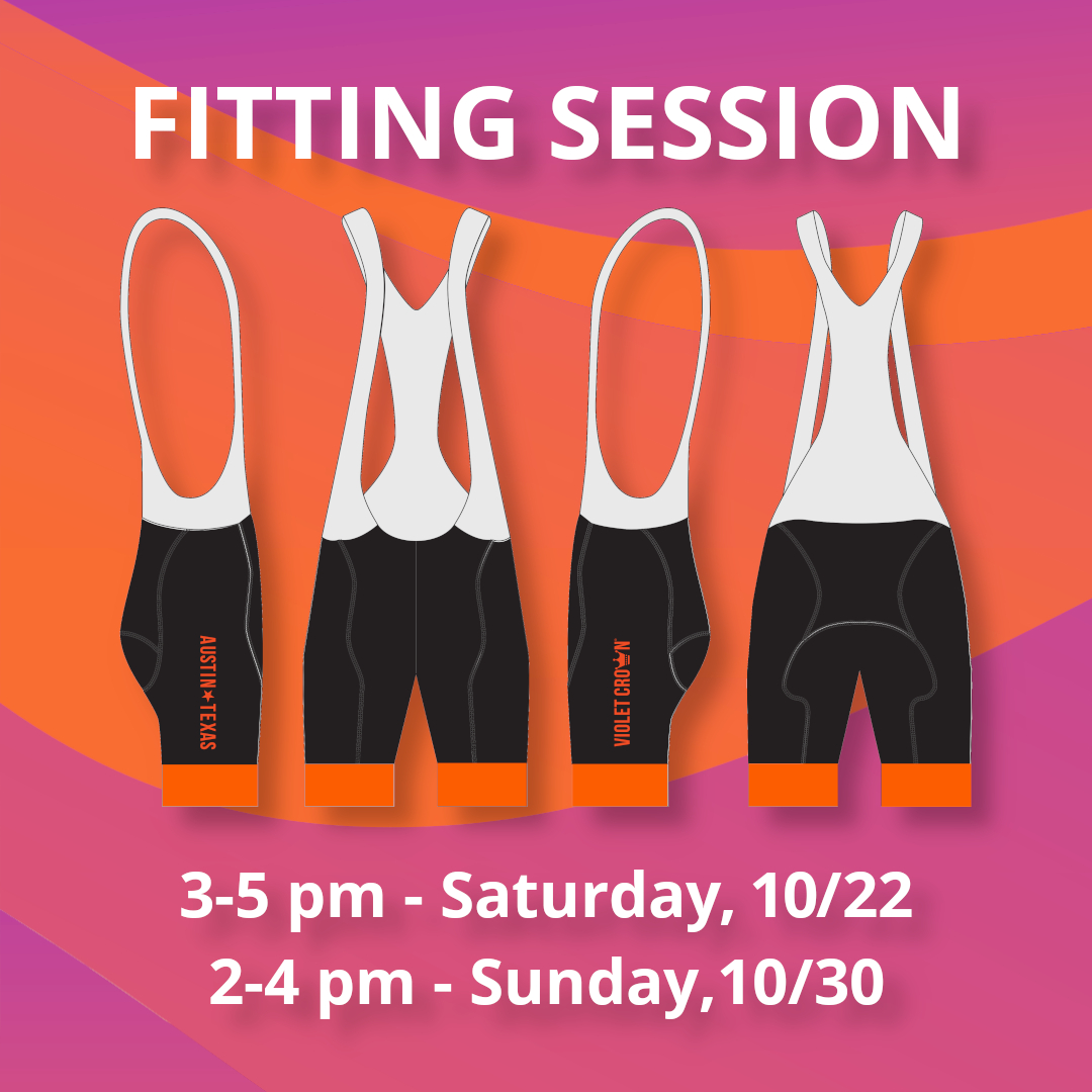 VioletCrownATX's tweet photo. Don't know your size? Fitting sessions for our 2023 @castellicycling kits will take place this Saturday 10/22 from 3-5 pm and the following Sunday 10/30 from 2-4 pm downstairs at @mellowjohnnys. We'll have a wide selection of kit and accessories available to try on. https://t.co/upvXaEDrb1