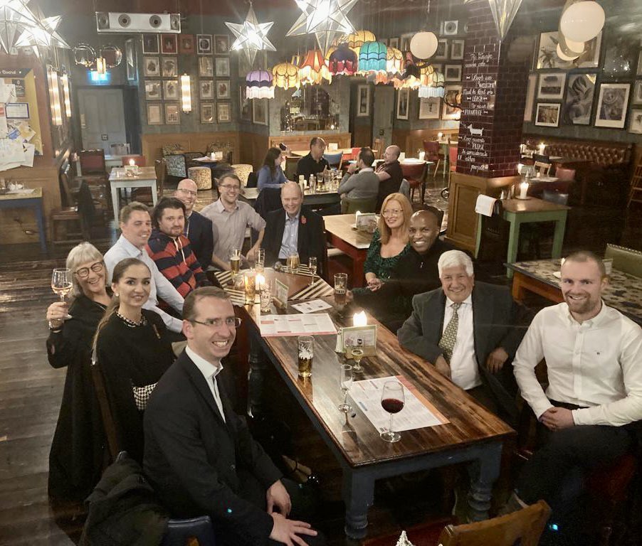 WatfordMayor's tweet photo. Toasting Watford Borough on its 100th Birthday. 100 years ago the proclamation was made from the balcony of this building, now Cassio Lounge.

#watford100 https://t.co/vEut56eU4U