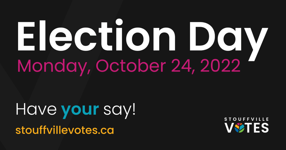 townofws's tweet photo. Stouffville's election day is October 24 from 10 am - 8 pm to vote for mayor, councillors and school board trustees. Find out where to vote, candidates running in your ward and more. Visit https://t.co/OlXDqugkpq https://t.co/ltN1ChKGtM
