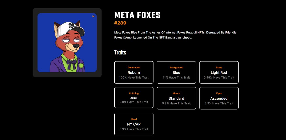 meta_foxes's tweet photo. Hey #SolanaCommunity here is the #status of out #utility #website. the information pages for the #NFT #Collection are now almost finished. you will have the possibility to see the complete collection including #traits now we will work on our #Mainutility. for #web3 #Creator https://t.co/72DjzZRc0u