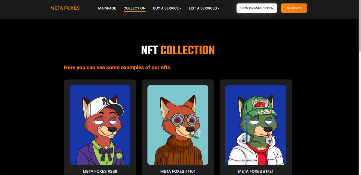 meta_foxes's tweet photo. Hey #SolanaCommunity here is the #status of out #utility #website. the information pages for the #NFT #Collection are now almost finished. you will have the possibility to see the complete collection including #traits now we will work on our #Mainutility. for #web3 #Creator https://t.co/72DjzZRc0u