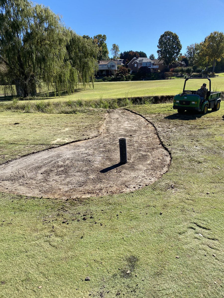 Rossajernigan's tweet photo. The last problem area in the 15th fairway has been repaired and drainage installed!! https://t.co/t7OhAzYxLq