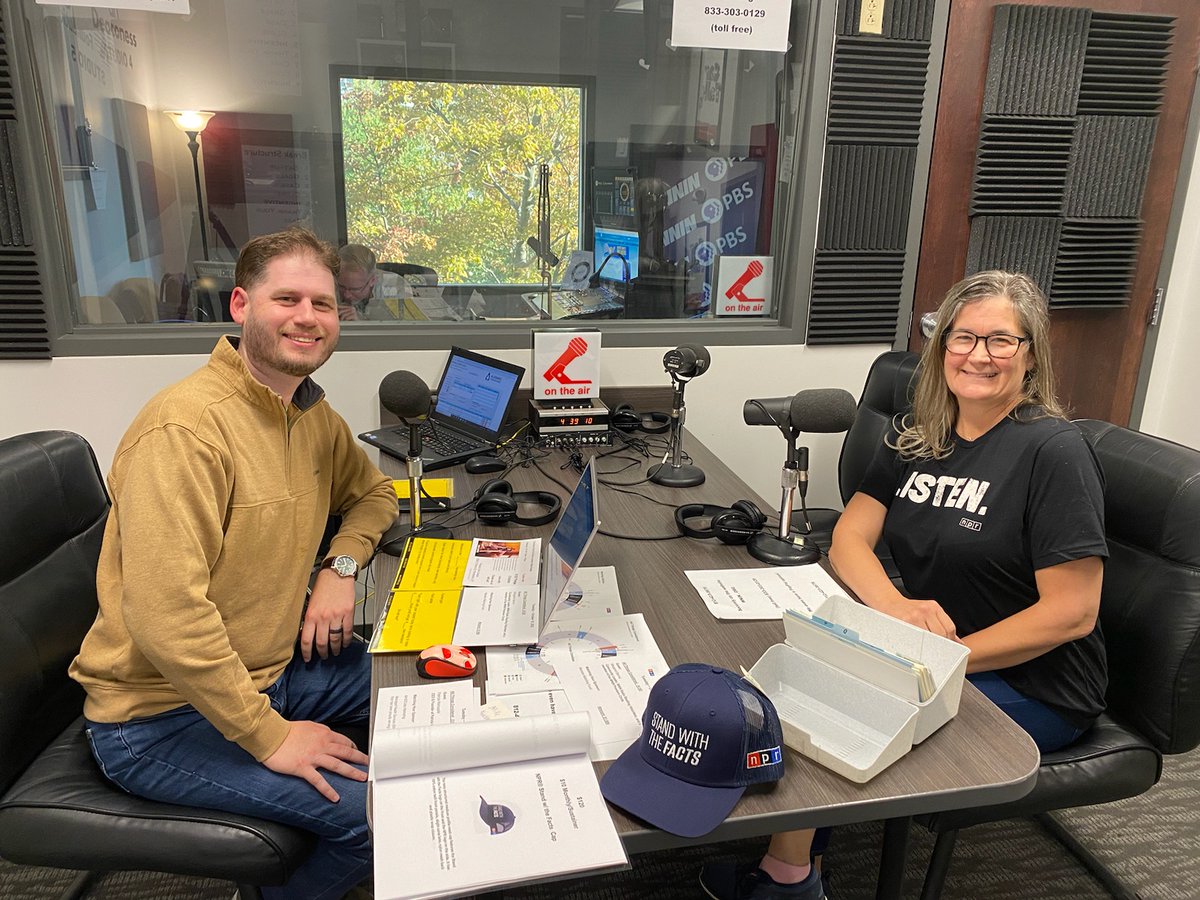 WNIN's tweet photo. Longtime #WNIN supporter, Margaret Dennis, is in the studio now with @KentonMcDonald! Tune in and enjoy the rest of @npratc, a program made possible by supporters like YOU (and Margaret)! Call us at (812) 423-5678 or give online at https://t.co/o4YTrEKd4y https://t.co/8RjxzLYdkK