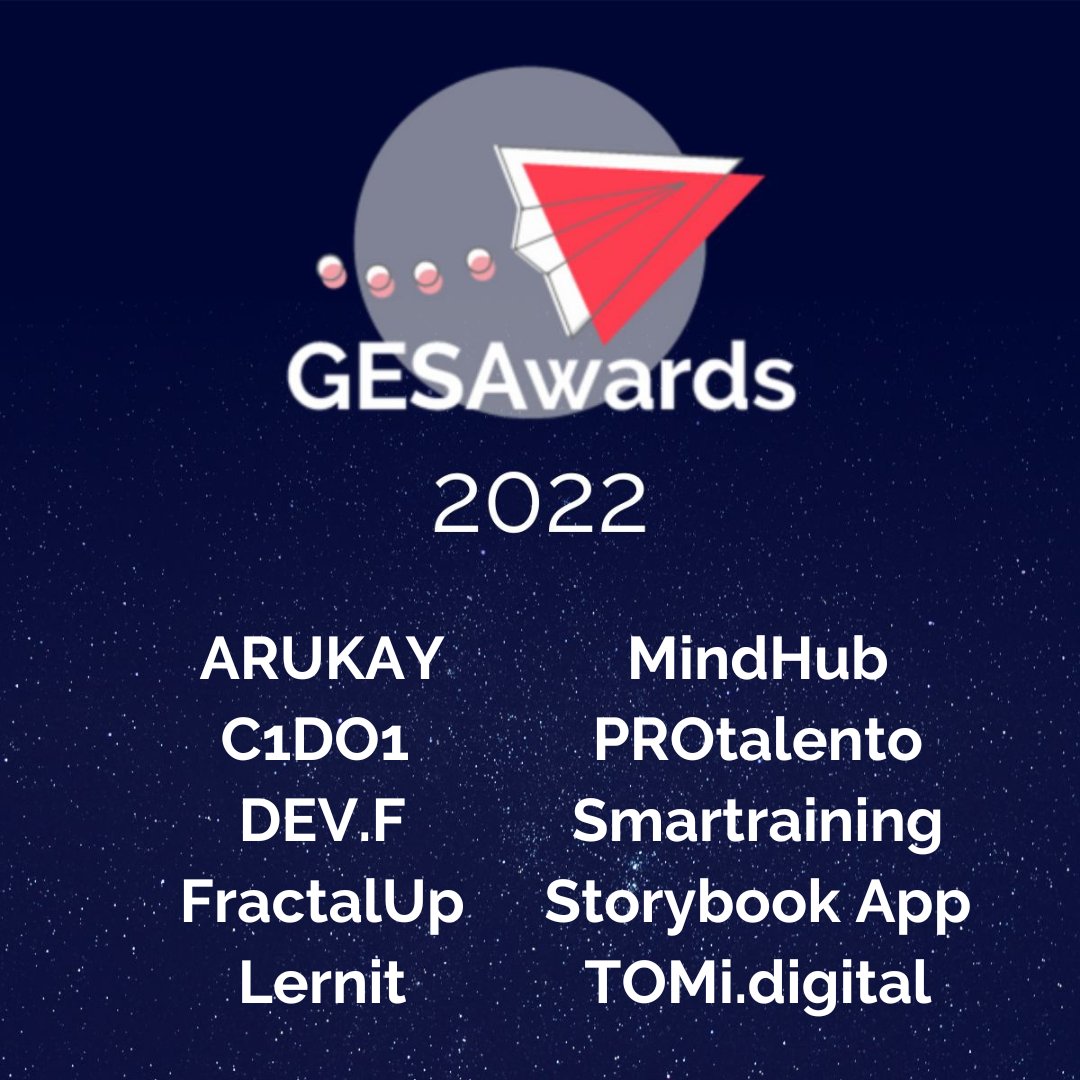 Great news! 🥳🥳🥳
An honor to be finalist in @gesawards 
The Global EdTech Startups Awards is the largest #edtech  competition and community in the world, a joint venture between partners from 6 continents that accomplished building a community of +6000 +130 countries. @C1DO12
