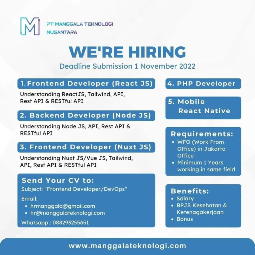 lokerit_01's tweet photo. Halo guys , lagi dibutuhkan beberapa posisi di atas.
Silahkan kirimkan lamaran kalian pada email yg tertera
Share dan bagikan ke teman-teman kalian
#lokerit #lokerprogrammer #lokerdeveloper #php #react #nodejs #nuxtjs #loker #lowongankerja https://t.co/abBXT6zYh4