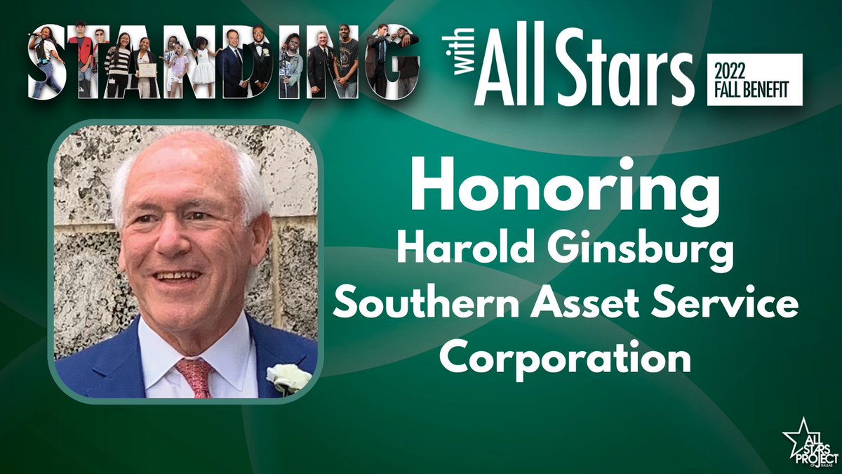 AllStarsProject's tweet photo. Harold Ginsburg, CEO of SASCO and @ASPofDallas Board member, is a dedicated supporter of All Stars programs since 2016 and continues to remove barriers for the development of Dallas youth regardless of health, social, or economic status.
#ASP #AllStarsProject #PerformanceDev https://t.co/9uMyAxi8NX