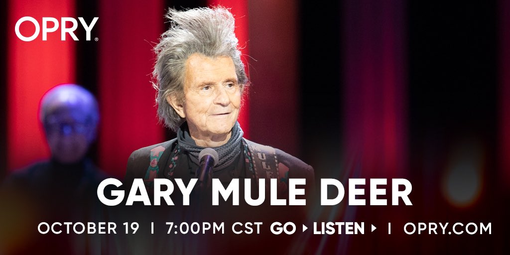 Gary Mule Deer (@garymuledeer) on Twitter photo Donāt forget Iām on the <a href="/opry/">Grand Ole Opry</a> tonight. Catch me live in person. Tickets at Opry.com or listen live on <a href="/wsmradio/">WSM Radio - The Home of the Opry!</a> #opry #wsmradio #live #muledeer Donāt forget Iām on the <a href="/opry/">Grand Ole Opry</a> tonight. Catch me live in person. Tickets at Opry.com or listen live on <a href="/wsmradio/">WSM Radio - The Home of the Opry!</a> #opry #wsmradio #live #muledeer