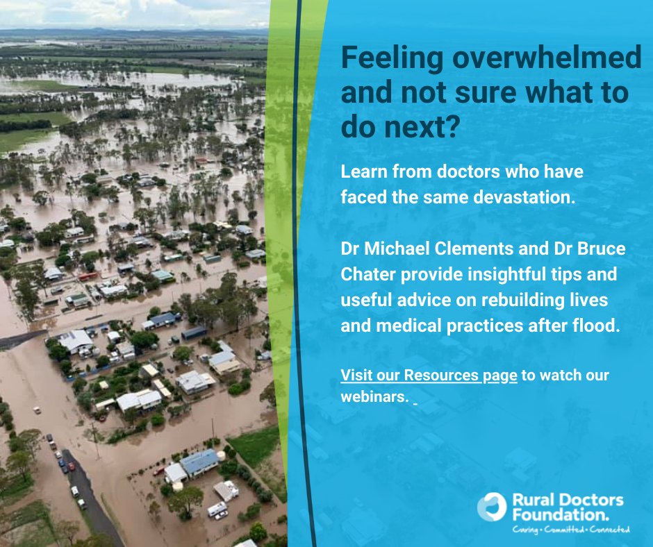 Rural Doctors Foundation is only too aware of the devastation caused by flood waters. Our website contains helpful advice for those impacted by floods, particularly as you rebuild your medical practice. #floods #floodrelief #ruralmedicine #ruraldoctorsfoundation
