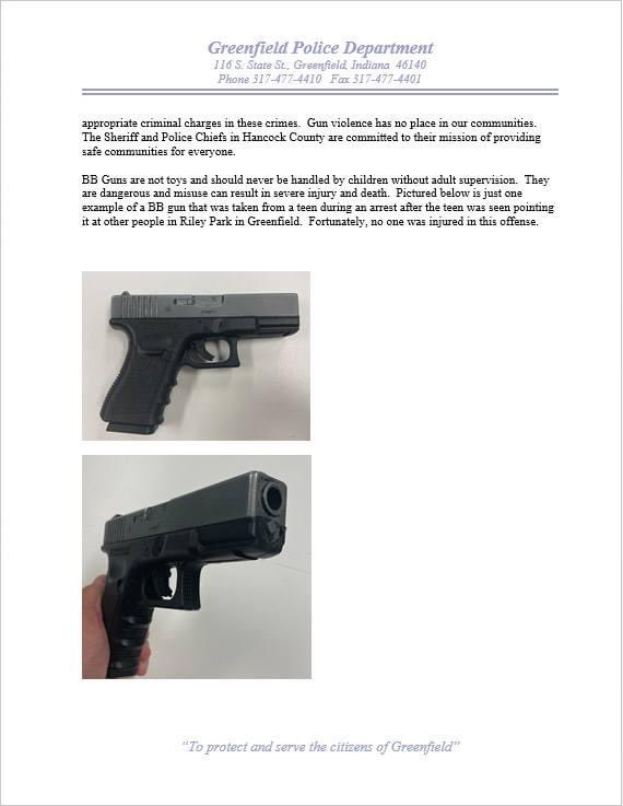 NewPalestinePD's tweet photo. On September 20, NPPD officers made a felony arrest resulting in two illegal firearms being removed from our streets. 

Please see the attached joint statement released by the Sheriff, and all other Police Chiefs in Hancock County regarding gun violence in our communities. https://t.co/6vXtzrIPMC