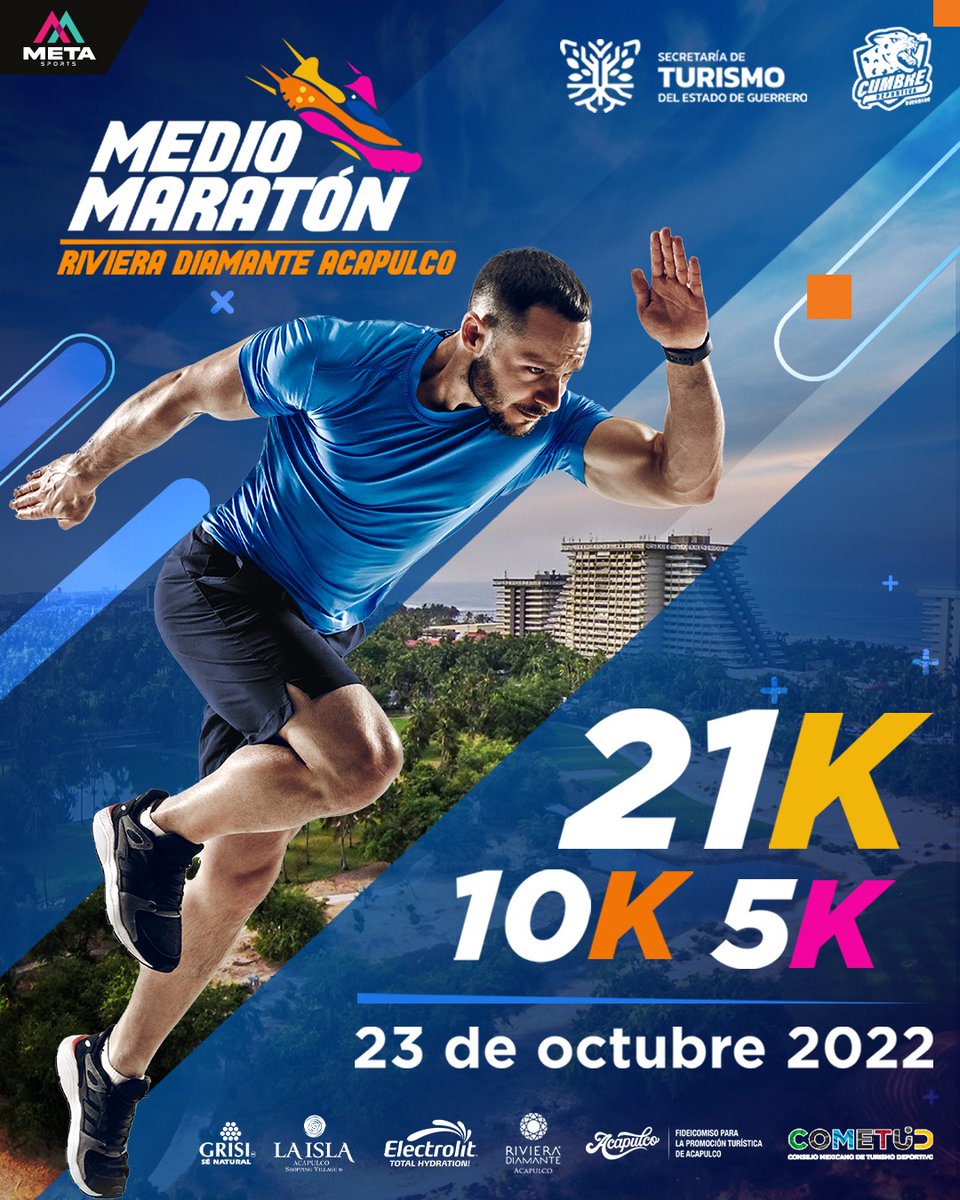 ¿Ya eres parte del Medio Maratón en Rivera Diamante en #LaIslaAcapulco? 🤩
¡Inscríbete y recibe increíbles descuentos!
Te esperamos este 23 de octubre. 🏃🏽
#MetaSportsMarketing
