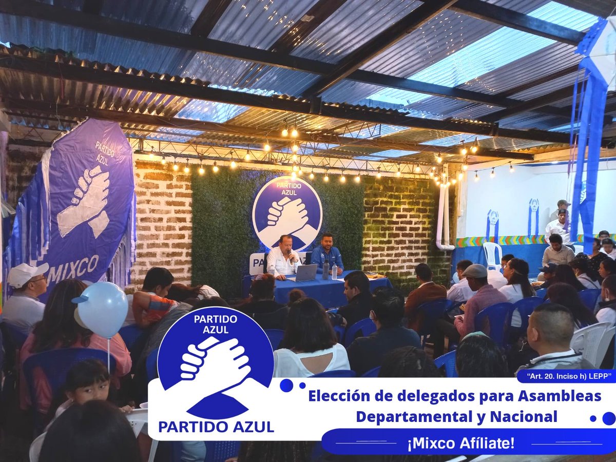 azulmixco's tweet photo. El pasado 15 de octubre llevamos a cabo la elección de delegados municipales,quienes representaran a nuestro municipio en las Asambleas Nacional y Departamental.El Partido Azul en Mixco cada día continúa creciendo. Acércate y sé parte de la #GeneraciónAzul 🫱🏻‍🫲🏼💙
#Afíliate https://t.co/DNd7IpjXae
