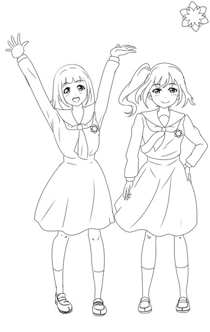 おはようございます
勝手に2人目さんも描いてみて
校章も作ってみました
蓮ノ空だからね蓮の花を上から見たイメージです
どんなアプリになるか楽しみゲームだったら多分できないので違う展開だと良いなと思ってます

今日も勉強・仕事頑張ろう🍊 