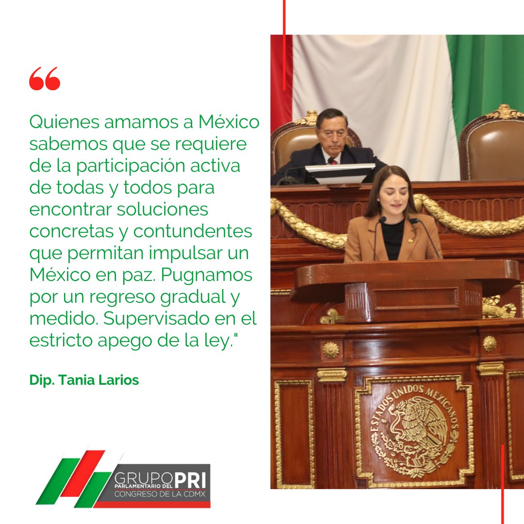 gp_pricdmx's tweet photo. “Es tiempo de una pacificación ordenada y responsable” Palabras de la Diputada @TaniaLariosMX en nombre de los miembros del #gppricdmx #delamanoconlagente https://t.co/rwh1nriwuX
