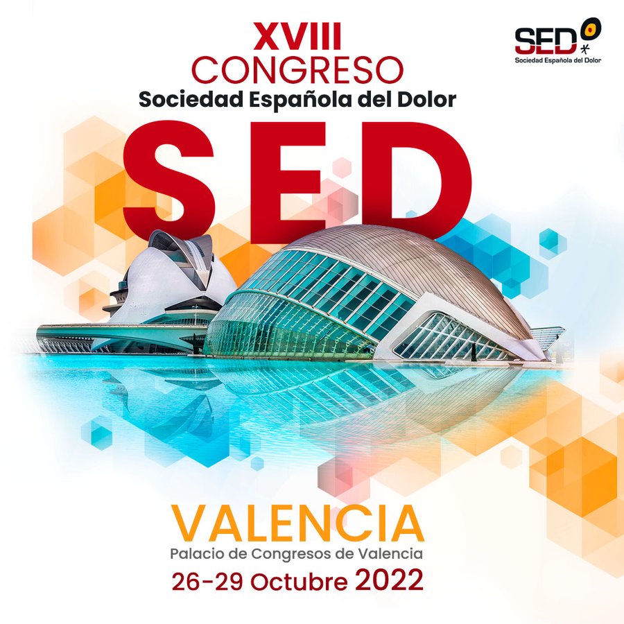 Nos vemos en Valencia en el 📢XVIII Congreso de la Sociedad Española del Dolor.🔶Del 26 al 29 de Octubre 🌎 Valencia 
✴️ No te pierdas el magnífico programa formativo multidisciplinar y la oportunidad de los reencuentros en #SEDValencia22
Info: cutt.ly/SEDValencia22