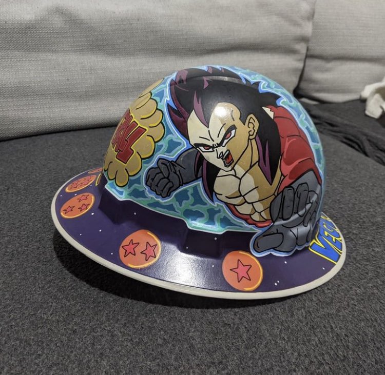 MirandaEvaKH's tweet photo. you can find me at work wearing this hardhat im no hard person to find all you gotta do is ask the “girl with a vegeta hat” thats substitute co-manager life #work #happytuesday #comanager https://t.co/tNTlu71p8P