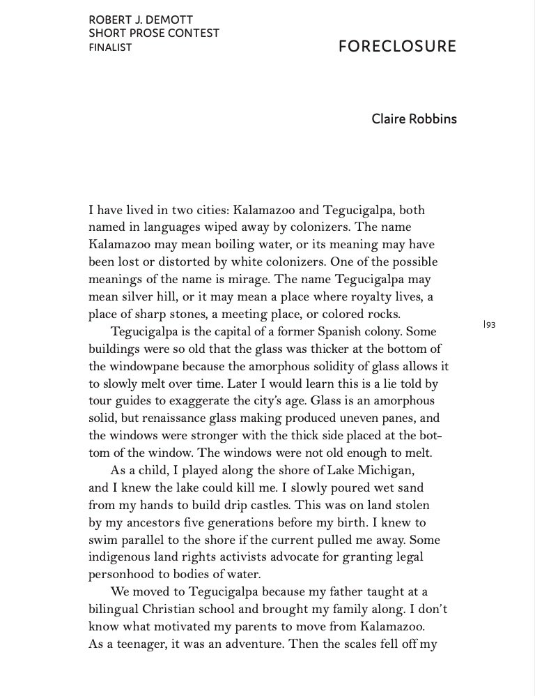qaejournal's tweet photo. Claire Robbins’ piece, a finalist in the Robert J. DeMott Short Prose contest. We are accepting contest subs now! #flashcontest https://t.co/SbJzpXNOMX #amsubmitting https://t.co/OB3qszOVvi