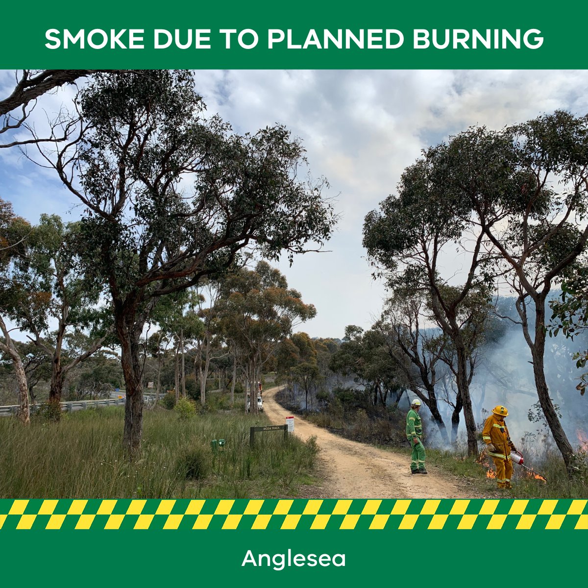 People in #Anglesea may see smoke on today as our crews carry out #PlannedBurning. See details at vic.gov.au/plannedburns #FFMVic