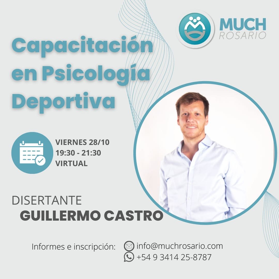 muchrosario's tweet photo. 📚 Capacitación en Psicología Deportiva

🗣️ Disertante: Lic. Guillermo Castro

📆 Viernes 28/10, 19:30hs, vía Zoom

👉🏼 Consultanos toda la info 
👥 Cupos limitados https://t.co/ZltRQzdIcR