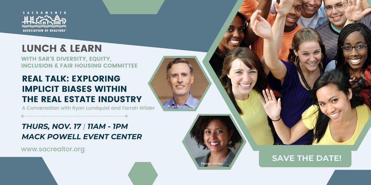 Sac_Realtors's tweet image. Save the Date for this Lunch &amp;amp; Learn.
Real Talk: Exploring Implicit Biases with the Real Estate Industry. sacrealtor.org/dei-real-talk