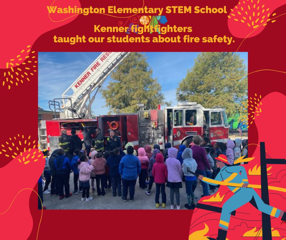 STEM_WASHINGTON's tweet photo. Kenner firefighters shared fire safety tips to our scholars. #firesafety https://t.co/7pAKQkuDnm