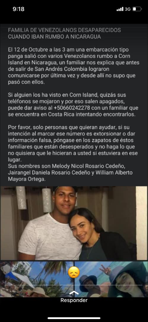 Servicio público: venezolanos desaparecidos desde el 12 de octubre