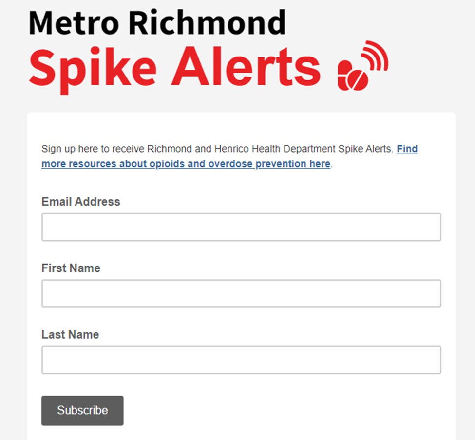 arnetta_pryor's tweet photo. @HanJTK @RepSpanberger @HanJTK Look at What Richmond City has available. Receive alerts when there is a spike in opioid overdoses in the greater Richmond area. Stay in the know. https://t.co/319czi9xQX https://t.co/VbUZxAyQev