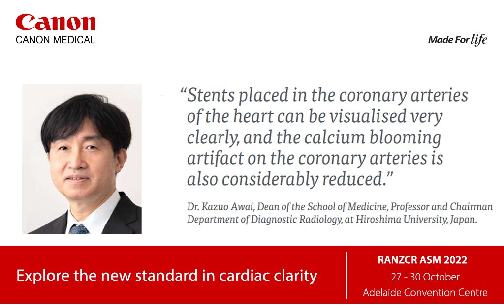 CanonMedicalANZ's tweet image. Obtain greater diagnostic accuracy with the industry’s only super resolution #DeepLearningReconstruction technology for #CT – Precise IQ Engine (PIQE), powered by Altivity.

Chat with the Canon team at #RANZCR2022 to find out more. #CardiacCT #MadePossible