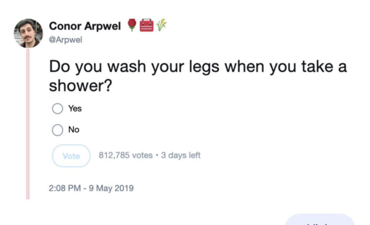 mcrib's tweet photo. @davidfarrier Hi, your “do you wash your legs?” question in your latest show definitely predates the Ashton and Mila AE episode…here’s a popular example that was covered on Reply All at the time https://t.co/batnNtYlCZ