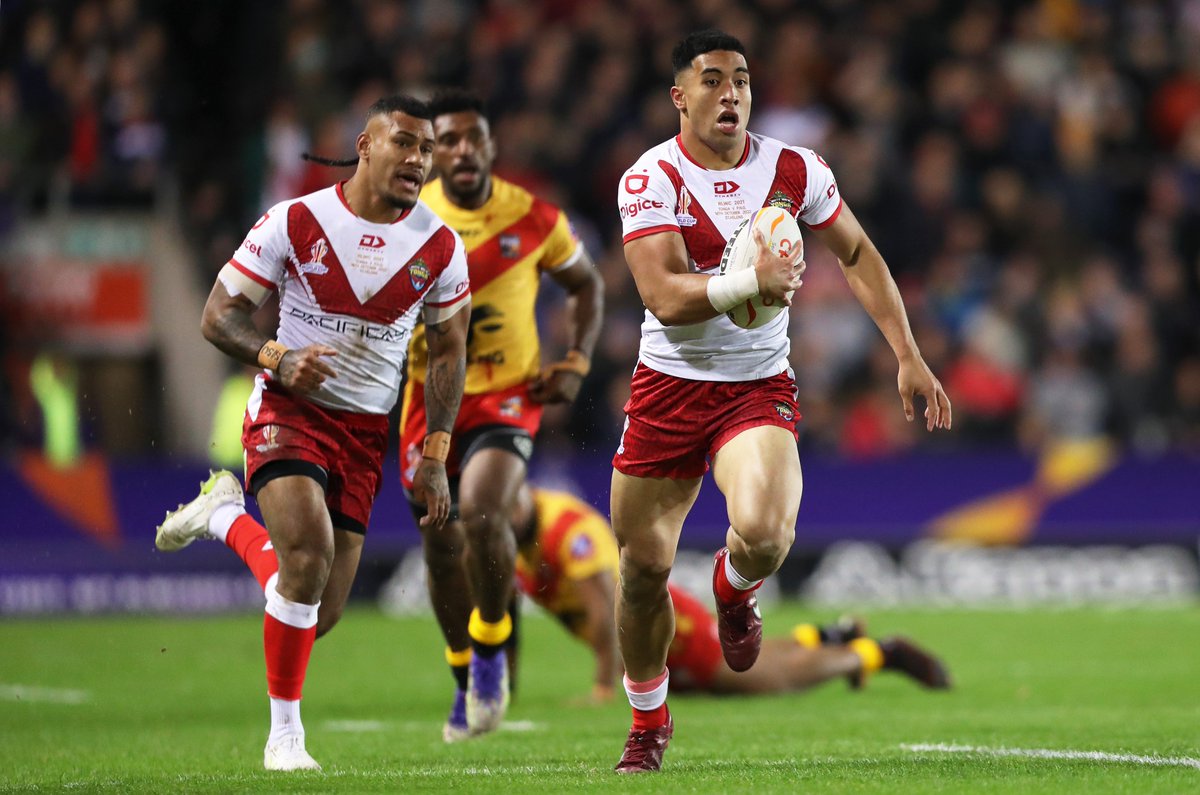 Congratulations Haumole and Tolu on Tonga's 24-18 win over PNG Kumuls! seaeagles.com.au/news/2022/10/1… #RLWC2021 #GETTYSPORT #ManlyForever