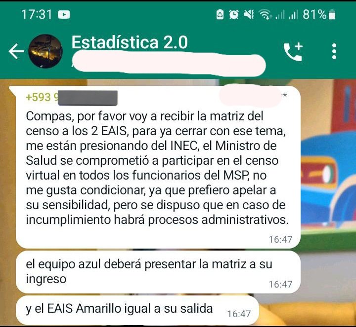 ArielPinto15's tweet photo. @GKecuador "Si no quiere dar la cédula, no lo haga"
* Médicos, enfermeros, obstetras y odontólogos que cursan la rural son obligados a realizar el censo en línea, donde es obligatorio el registro con cédula #CensoEnLineaEc #CensoEcuador2022 @usuariosdigital @byronvillacis https://t.co/YhCxrUqQXB