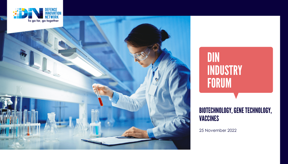 DIN_NSW's tweet photo. Call for pitch registrations! Share your cutting-edge #innovations with @DefenceScience & the #Defence science community at our next Industry Forum on #Biotechnology, #GeneTechnology and #Vaccines. Registrations to pitch close 11 Nov 22. https://t.co/UFq4DZdwaJ https://t.co/ewIFfJI3dO