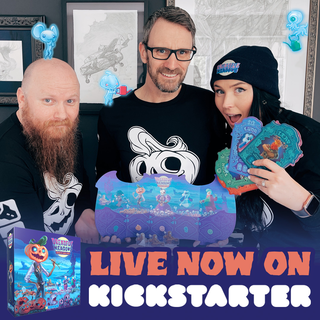 DREADFUL MEADOWS IS LIVE ON KICKSTARTER! 😄🎉 We hope to see you there! - Paul, Nicola &amp; Shem (Team Arkus) kickstarter.com/projects/arkus…