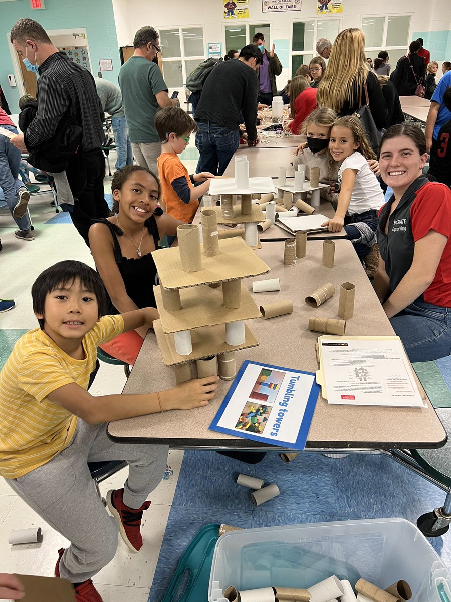 Our students and families are enjoying STEM Nigh with the NC State engineering students! Thank you for providing fun and engaging activities!!🐼❤️